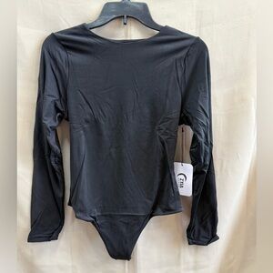 NWT ZYIA Melody Black Long Sleeve Bodysuit Size XL